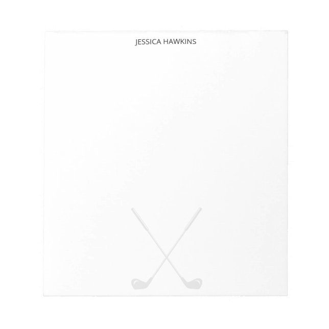 Simple Golf Fan Personal Stationery Golf Clubs Notepad (Front)