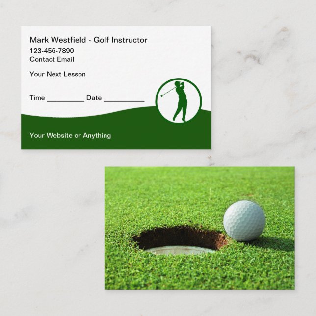 Simple Golf Instructor Appointment Cards (Front/Back)
