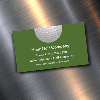 Simple Golf Sports Theme Business Card Magnet by Luckyturtle at Zazzle