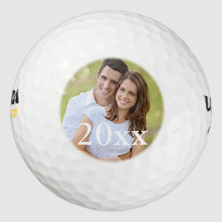 Simple Golfer Photo Wedding Favor Template Golf Balls