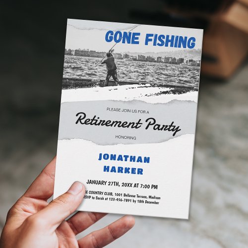 Simple Gone Fishing Retirement Party