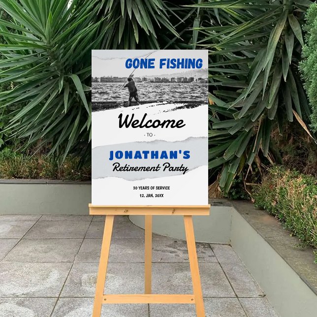 Simple Gone Fishing Retirement Party Welcome Foam Board (Simple Gone Fishing Retirement Party Welcome Foam Board)