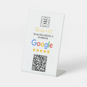 Simple Google Review QR Modern Display Pedestal Sign