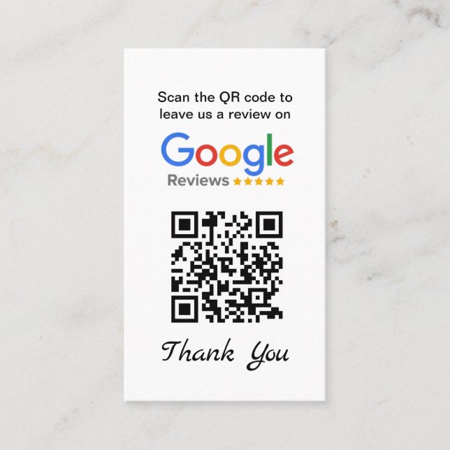 Simple Google Review Request - Business Card (Front)
