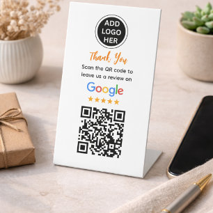 Simple Google Review Request Modern Small Business Pedestal Sign