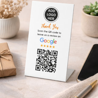 Simple Google Review Request Modern Small Business Pedestal Sign