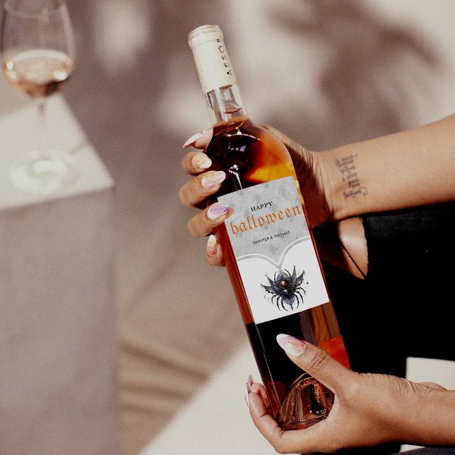 Simple gothic Halloween party Wine Label (Creator Uploaded)