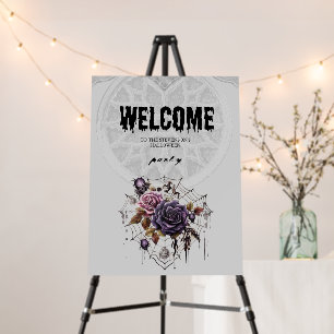 Simple gothic roses & skull Halloween party Foam Board