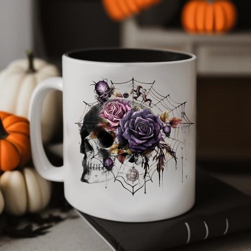 Simple gothic roses  skull Halloween party Giant Coffee Mug