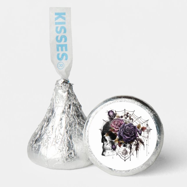 Simple gothic roses & skull Halloween party Hershey®'s Kisses® (Front)