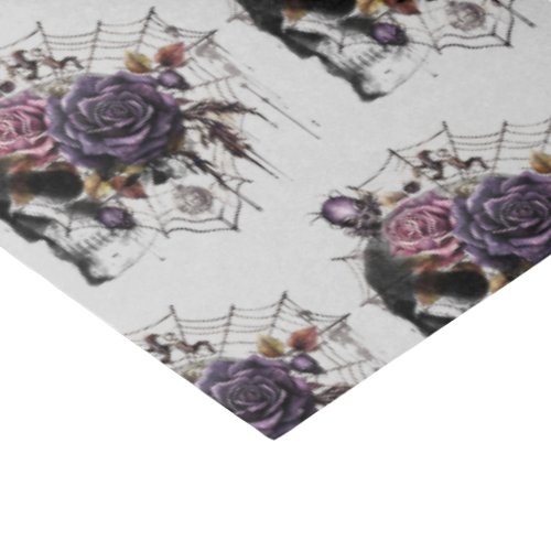 Simple gothic roses  skull Halloween party Tissue Paper