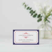 Simple grace solid navy frame personal calling business card (Standing Front)