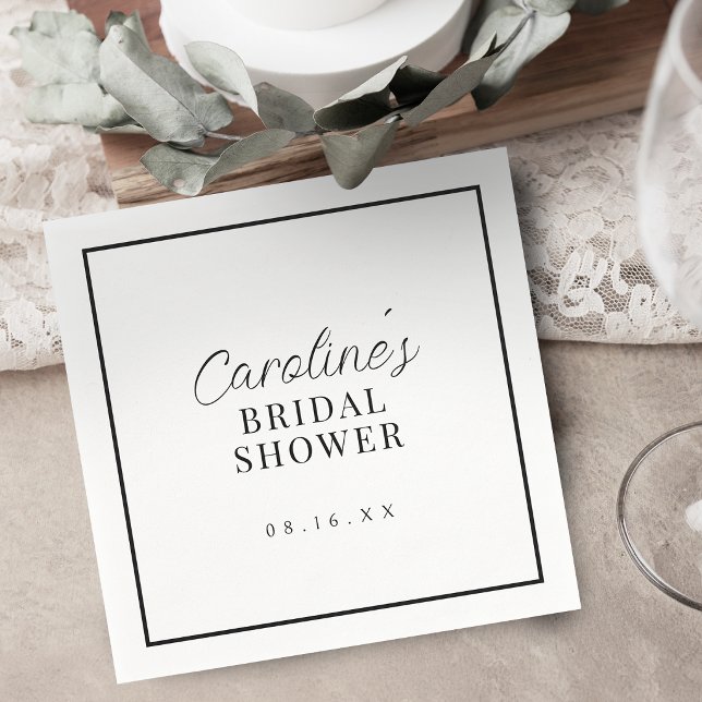 Simple Graceful Script Typography Bridal Shower Napkins (Simple Graceful Script Typography Bridal Shower Napkins)
