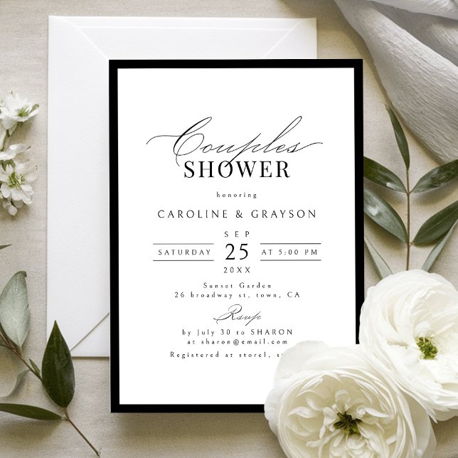 Simple Graceful Script Typography Couples Shower Invitation (Simple Graceful Script Typography Couples Shower Invitation)