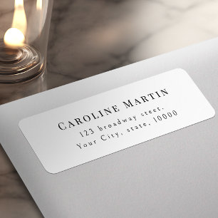 Simple Graceful Script Typography Return Address Label