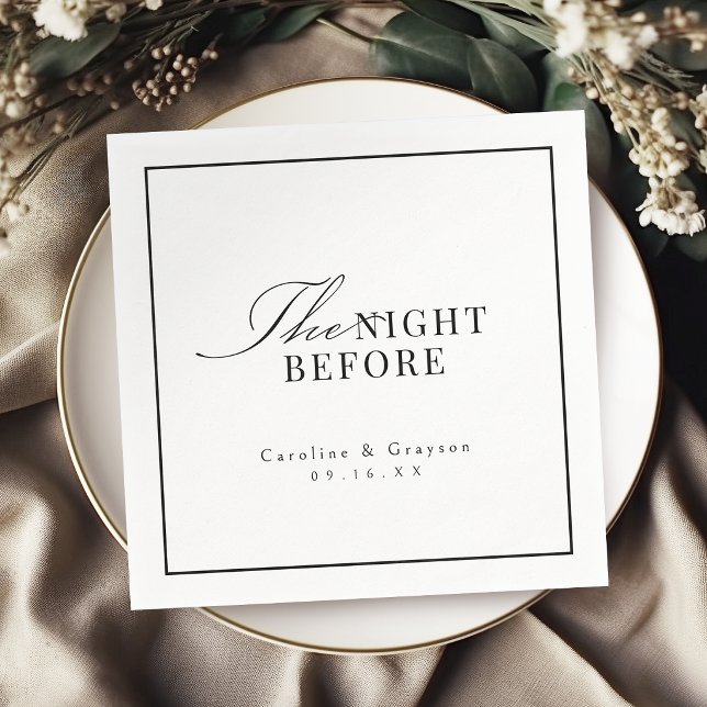 Simple Graceful Script Typography The Night Before Napkins (Simple Graceful Script Typography The Night Before Napkins)
