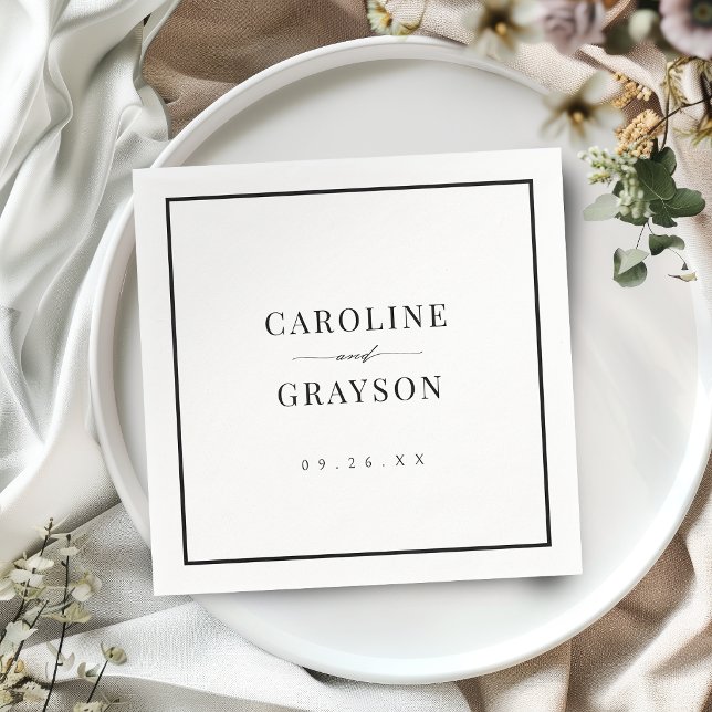 Simple Graceful Script Typography Wedding Napkins (Simple Graceful Script Typography Wedding Napkins)