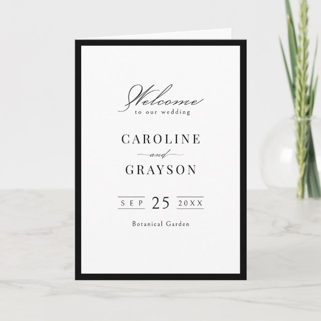 Simple Graceful Script Typography Wedding Program (Front)