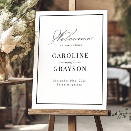 Simple Graceful Typography Wedding Welcome Sign