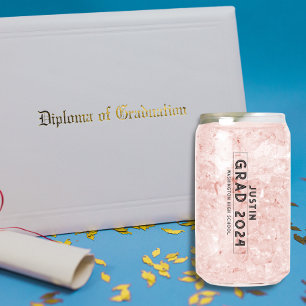 Simple Grad 2024 High School Graduation Can Glass