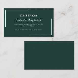 Simple Grad 2026 Grad Graduation Party Enclosure Card