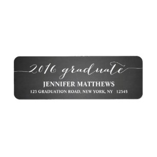 Simple Grad Chalkboard 2016 Graduation Label