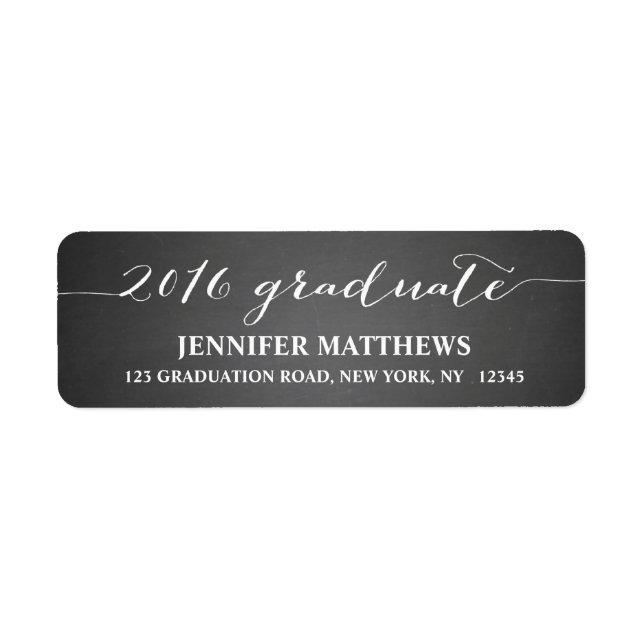 Simple Grad Chalkboard 2016 Graduation Label (Front)