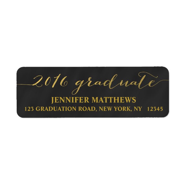 Simple Grad Chalkboard | Graduation Address Label (Front)