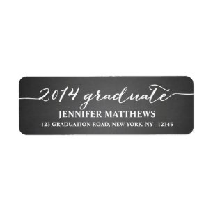 Simple Grad Chalkboard Graduation Address Label