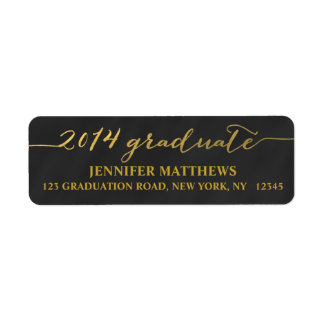 Simple Grad Chalkboard | Graduation Address Label