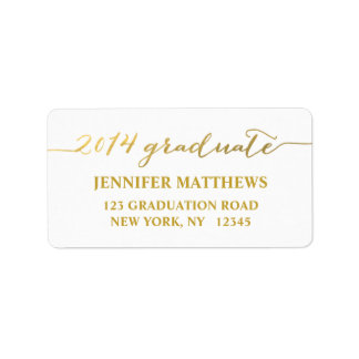 Simple Grad Gold Graduation Address Label