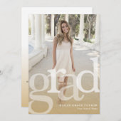 Simple GRAD Gold Overlay ANY Year Graduation Announcement (Front/Back)