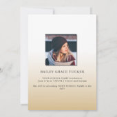 Simple GRAD Gold Overlay ANY Year Graduation Announcement (Back)