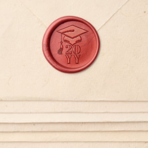 Simple Grad Hat and Tassel Graduation Wax Seal Sticker