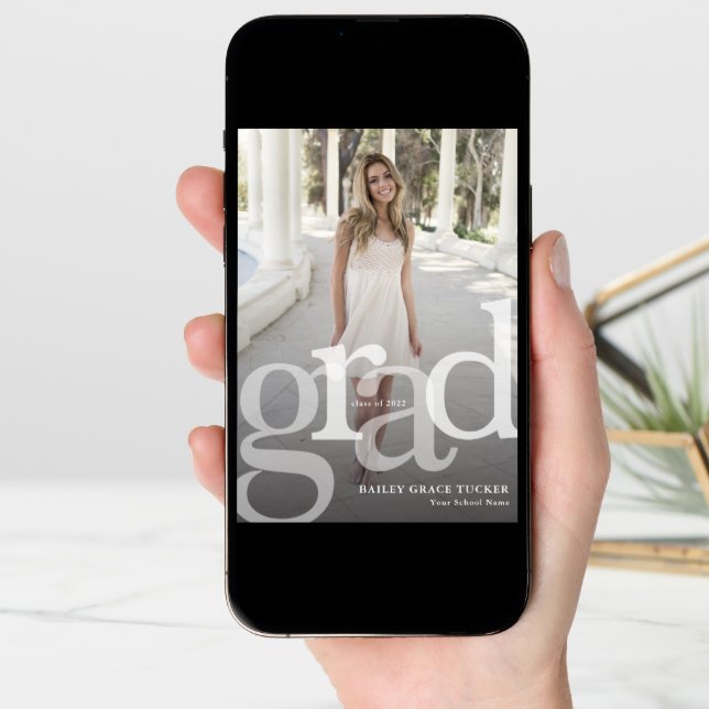 Simple GRAD Overlay ANY Year Graduation Announcement (Front Digital)