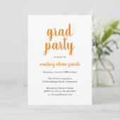 Simple Grad Party Modern Graduation Invitation (Standing Front)