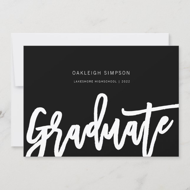 Simple Grad Script Graduation Announcement (Front)