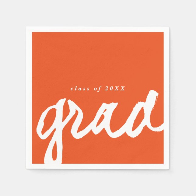 Simple Grad Script | Graduation Party Napkins (Front)