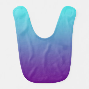 Simple Gradient Background Purple Turquoise Blue Bib