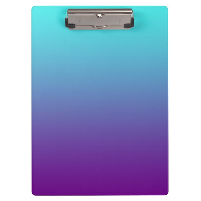 Simple Gradient Background Purple Turquoise Blue Clipboard (Front)