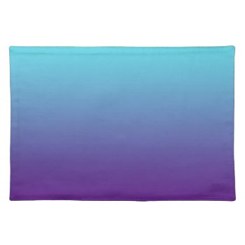Simple Gradient Background Purple Turquoise Blue Cloth Placemat by MHDesignStudio at Zazzle