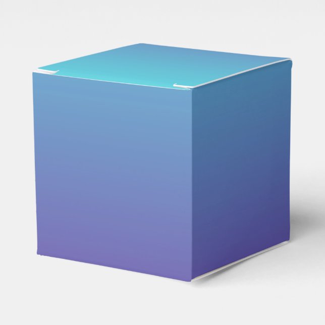 Simple Gradient Background Purple Turquoise Blue Favor Boxes (Front Side)