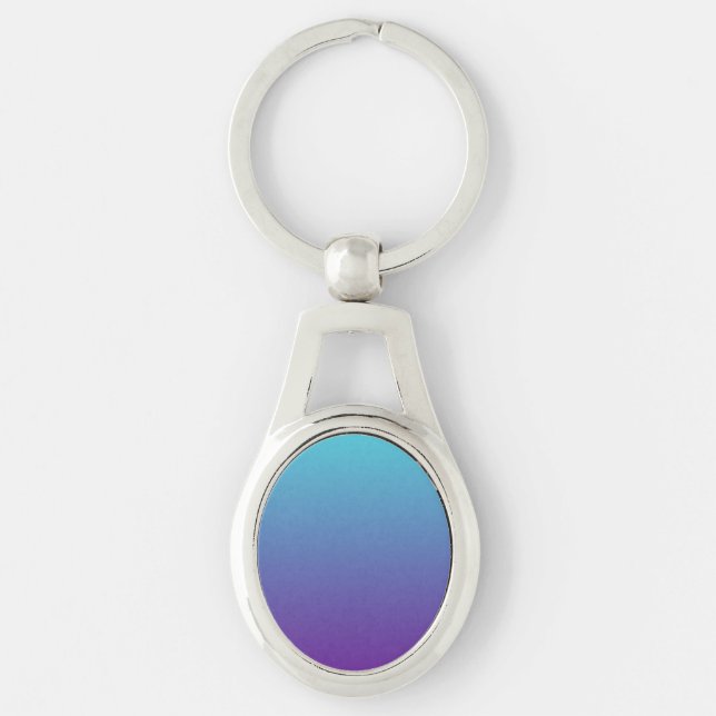Simple Gradient Background Purple Turquoise Blue Keychain (Front)
