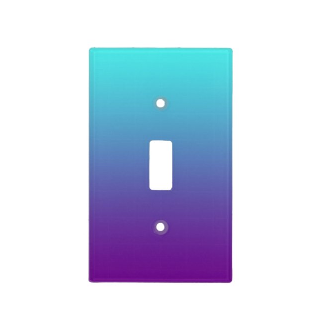 Simple Gradient Background Purple Turquoise Blue Light Switch Cover (Front)