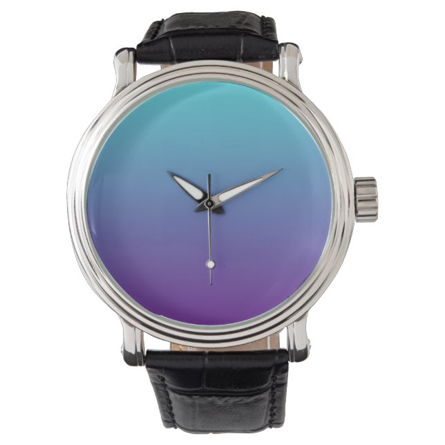 Simple Gradient Background Purple Turquoise Blue Watch (Front)