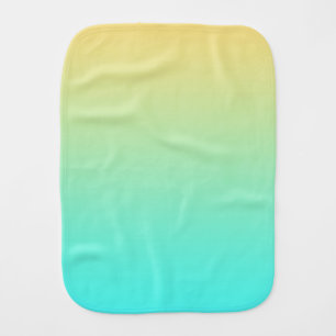 Simple Gradient Pastel Yellow Turquoise Burp Cloth