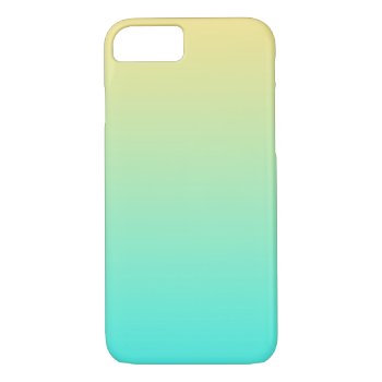 Simple Gradient Pastel Yellow Turquoise Iphone 8/7 Case by MHDesignStudio at Zazzle