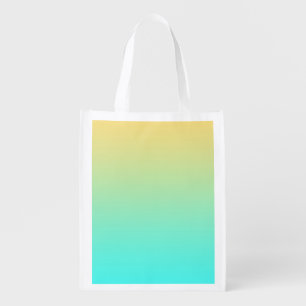 Simple Gradient Pastel Yellow Turquoise Grocery Bag