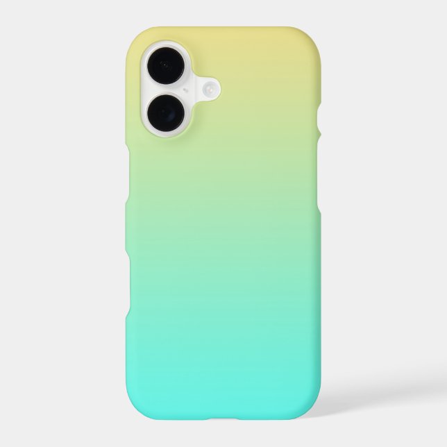 Simple Gradient Pastel Yellow Turquoise Iphone Case (Back)