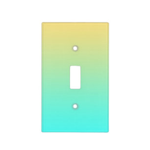 Simple Gradient Pastel Yellow Turquoise Light Switch Cover